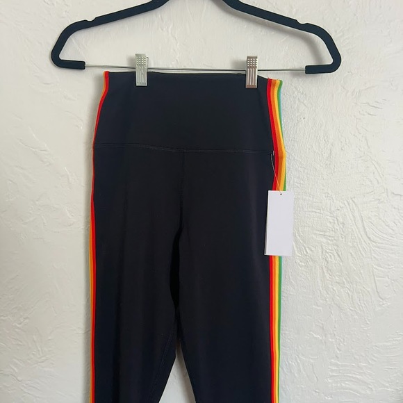 NWT Spiritual Gangster Sz M Women's Ada Black Rainbow Stripe 7/8 Leggings - Picture 3 of 9